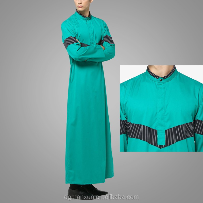 dgManxun Muslim High Quality Men Arab Thobe Wholesale Men Saudi Thobe Awwal Thobe Fly Series Green (4).jpg