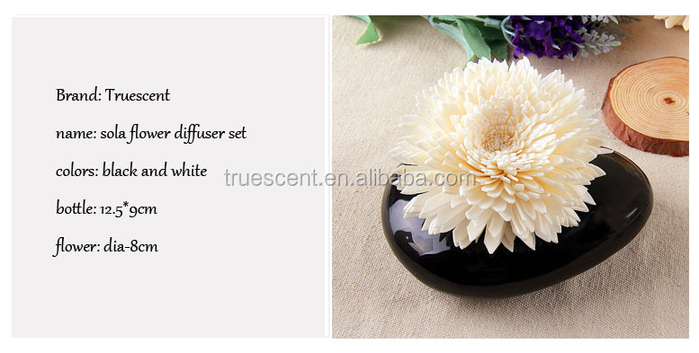 Decoractive不ブラック& ホワイトフラットセラミックボトルセットソラディフューザflowerts- fd50問屋・仕入れ・卸・卸売り