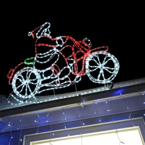 Outdoor Christmas Silhouette Lighted Animated Running Led Santa Sleigh Reindeer Buy Animated