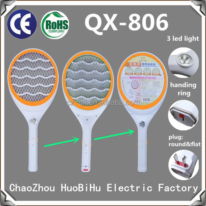 Qx806-8蚊ラケットの電気虫取り器led懐中電灯付ハンドルを殺す害虫の昆虫のキラープラスチック製のハエ叩き問屋・仕入れ・卸・卸売り