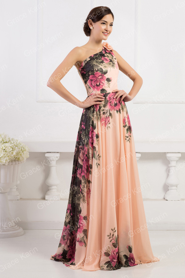 Flower Pattern Bridesmaid Dresses | newest design 2015 grace karin one shoulder flower pattern Flower Pattern Bridesmaid Dresses | newest design 2015 grace karin one shoulder flower pattern