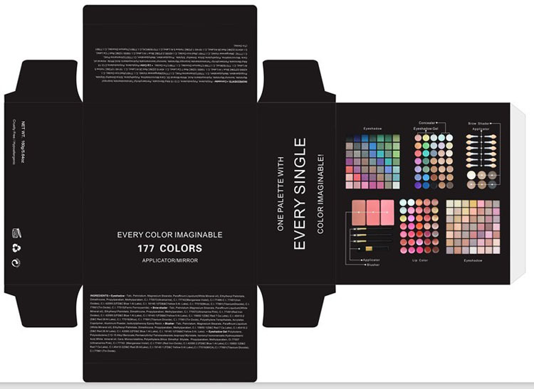 新しい化粧品色177プロのメイクアップパレットセットキット: アイシャドウ、 クリームアイシャドウ、 リップグロス、 コンシーラー、 赤面、 眉の日陰 問屋・仕入れ・卸・卸売り