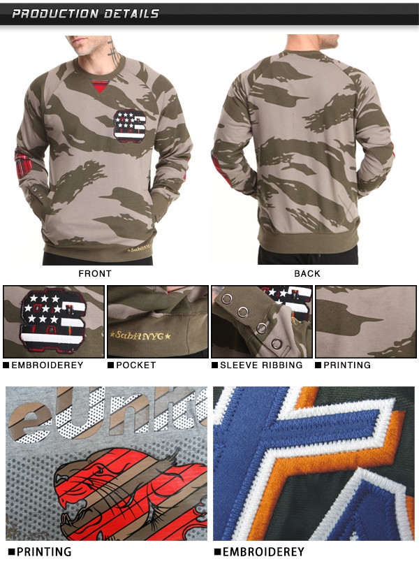 カスタム高品質男性用クルーネック、 卸売安いポケット付きクルーネックのスウェットシャツ仕入れ・メーカー・工場