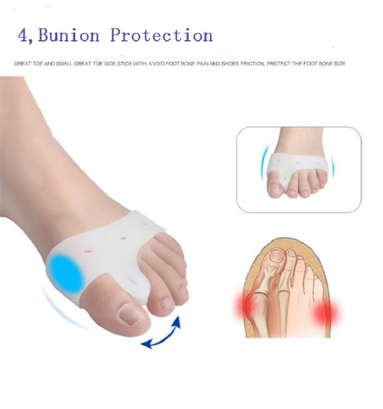 Gel Big Toe Bunion Protector Hallux Valgus Orthopedic Cushion Metatarsal Pads Toe Separators Insole