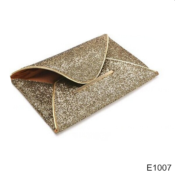 新しい到着の熱い販売e1007glitteredゴールドカラーエンベロープクラッチイブニングバッグ仕入れ・メーカー・工場