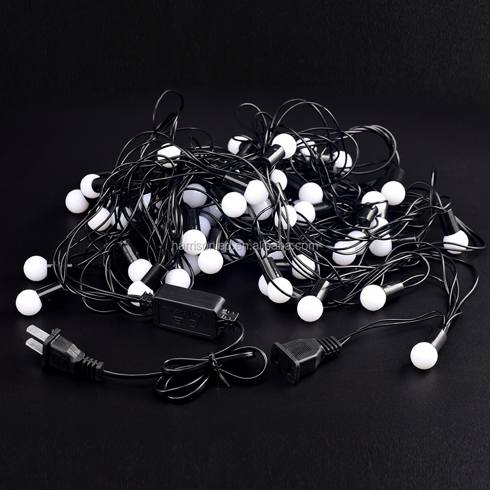 5M 50 110V US Plug 1.8cm ball led color changing plug in night light,decorative string lights ...