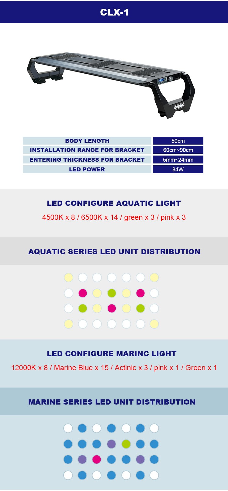 Programmable full spectrum sunrise and sunset coral reef used LED aquarium light