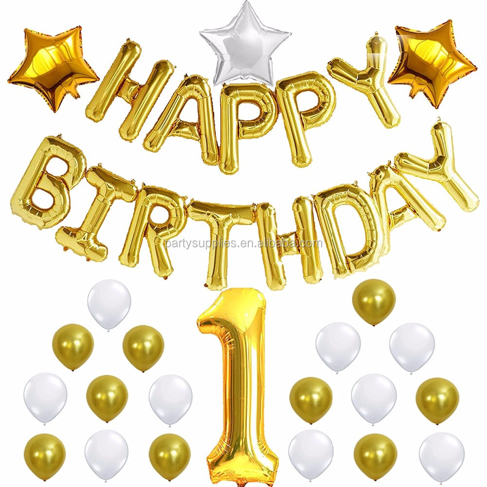1st Birthday Party Supplies Happy Birthday Balloons Decorations