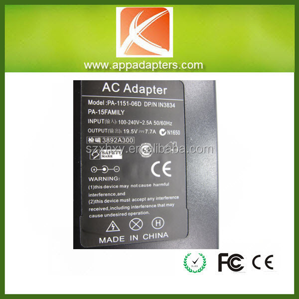 のラップトップのdellのラップトップのためのadaperadater19.5v7.7a7.4*5.0150wと大きなピンコネクタ仕入れ・メーカー・工場
