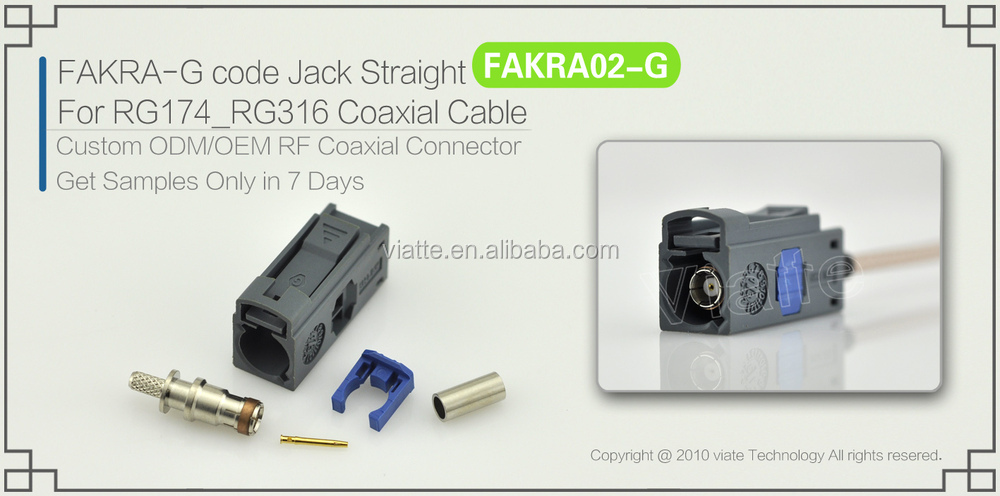 Fakra- gコードjack/rg174_rg316メスストレート用同軸ケーブルのコネクター仕入れ・メーカー・工場