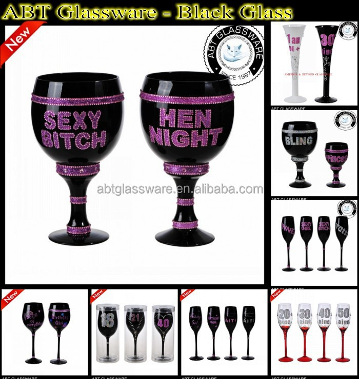 Unique design hand blow red wine glassware