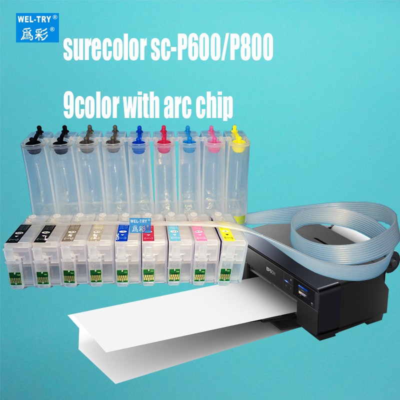 Compatible For Epson Surecolor Sc P600 P607 P608 P800 Ciss 9colours With Arc Chip Code T7601