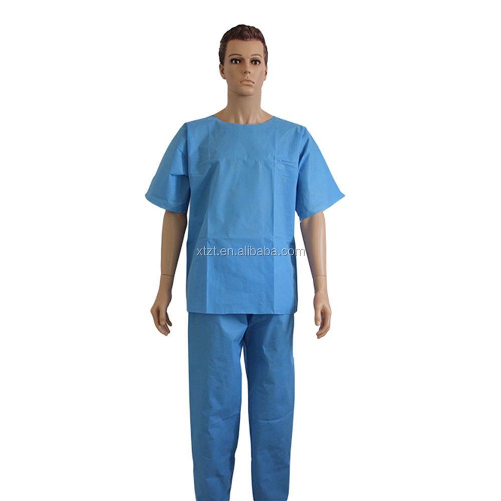 Disposable Pp Non Woven Upper Scrub And Pants For Patients Surgical