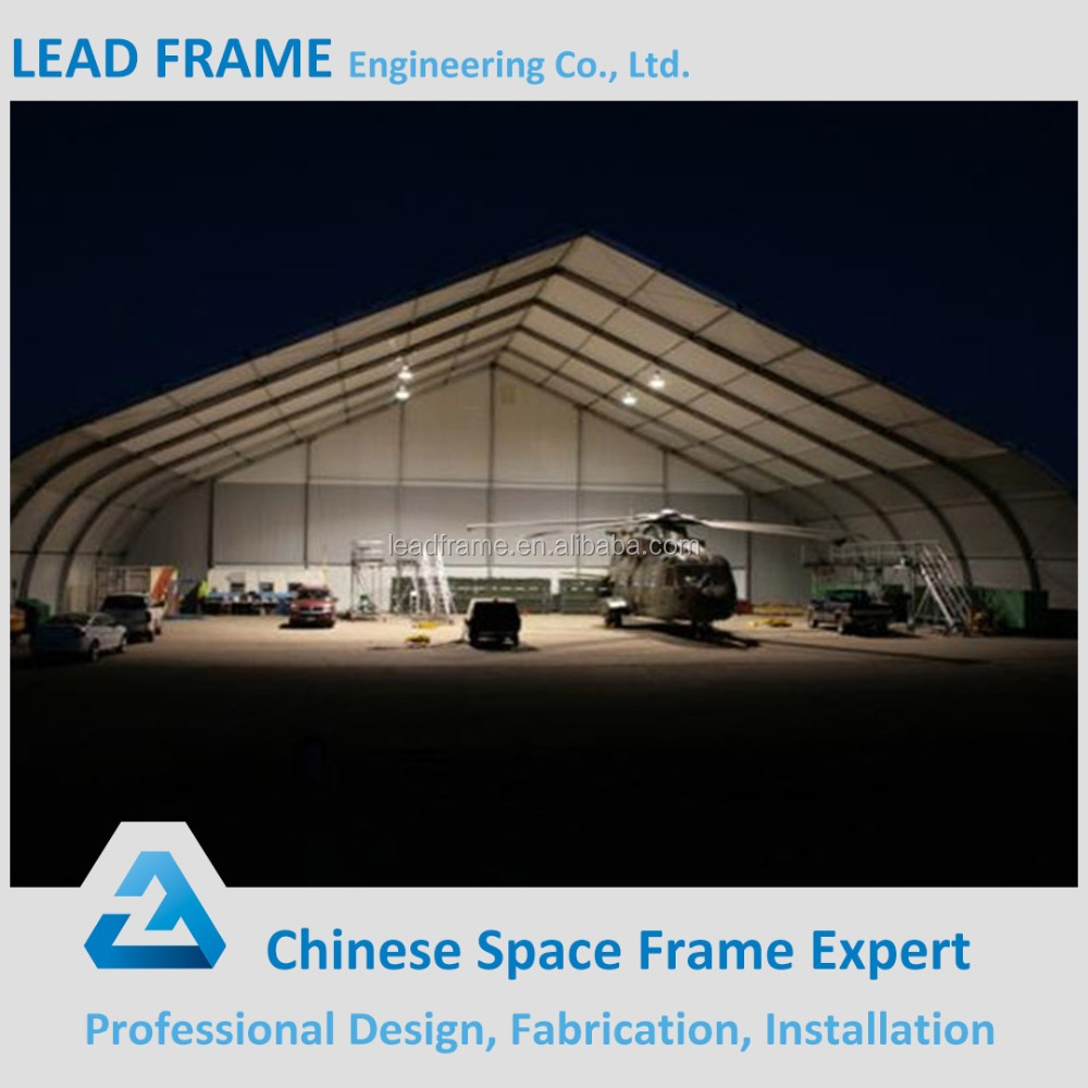 stainless steel vaulted space frame for hangar