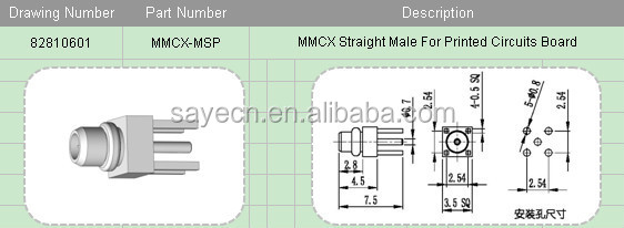 男性のストレートmmcx基板用rfコネクタ- mmcxコネクタ仕入れ・メーカー・工場