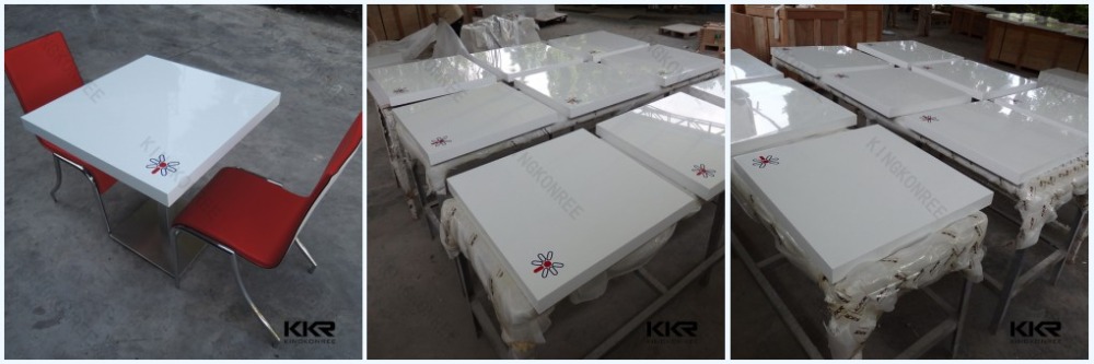 kkr学校のダイニングテーブルと椅子、 正方形の白い大理石のダイニングテーブル 問屋・仕入れ・卸・卸売り