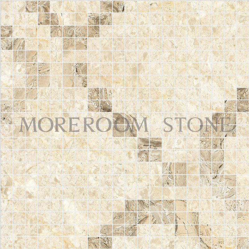 MPH01MG33 Moreroom Stone Berman Beige Marble Oman Rose Tiles Price Wall Mosaic Polished Marble Mosaic Tiles Home Marble Flooring Mosaic Bathroom Design Mosaic Medallion Inlay Marble Tiles.jpg