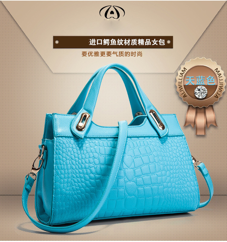 卸売2015皮革フェイクレザーバッグファッションpuワニの穀物のハンドバッグのショルダーバッグの女性仕入れ・メーカー・工場