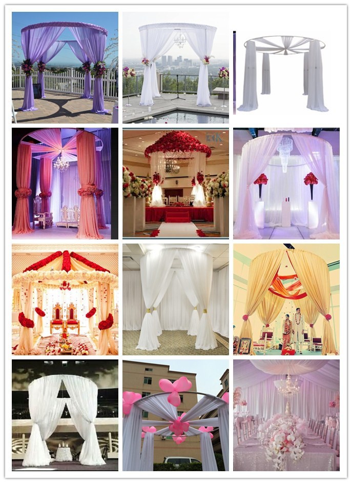 Hot Sale Used Pipe And Drape Dubai Curtain Fabric Flower Wall