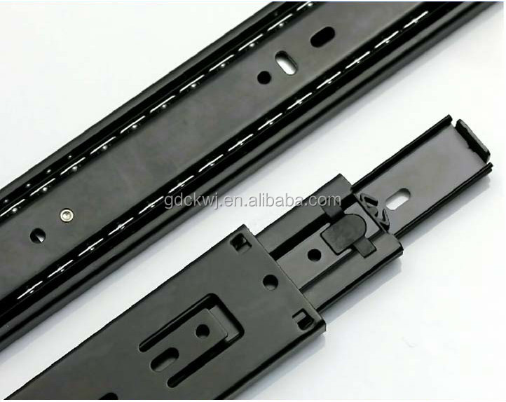three folds ball bearing slides kitchen telescopic drawer channel soft close drawer slides