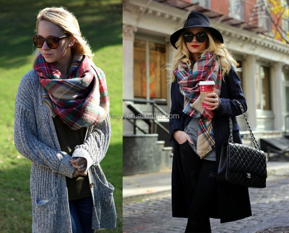 Lady winter square flannel tartan stock scarf-4.jpg