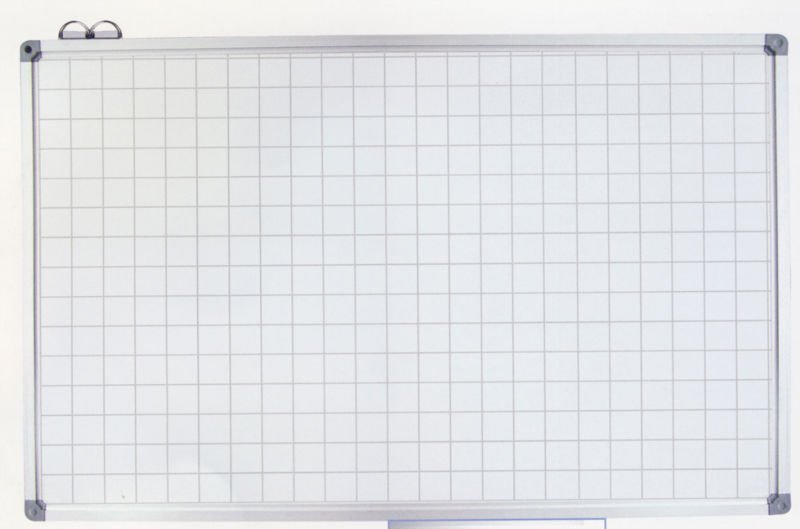 whiteboard with grid lines