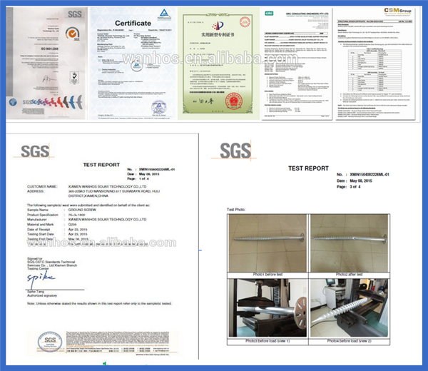 ground screw - certificate