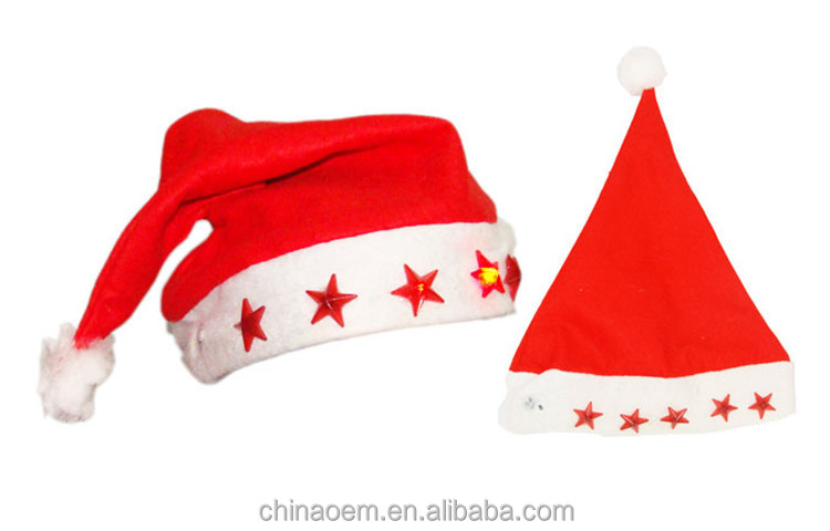 クリスマスの帽子キャップキャップ父クリスマスサンタクロースクリスマスギフトledライトクリスマスの装飾のドロップシッピング星を点滅問屋・仕入れ・卸・卸売り
