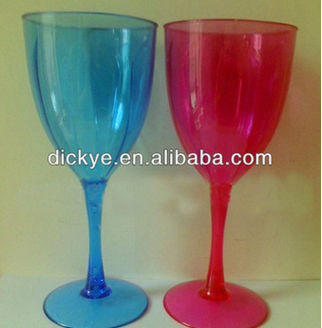 plastic red wine goblet with decoration