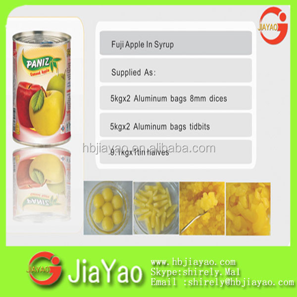 half sliced diced canned apple in syrup