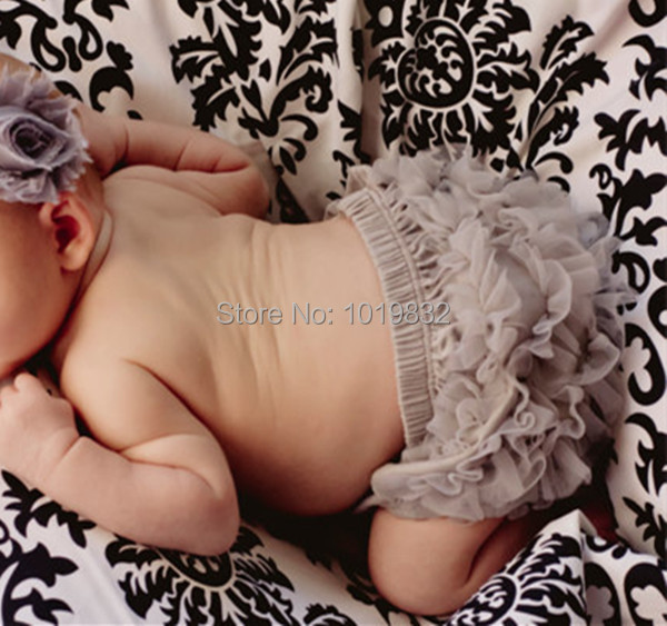Chiffon Ruffle Baby Bloomer diaper cover Newborn Photo Prop infant 0-24 months 