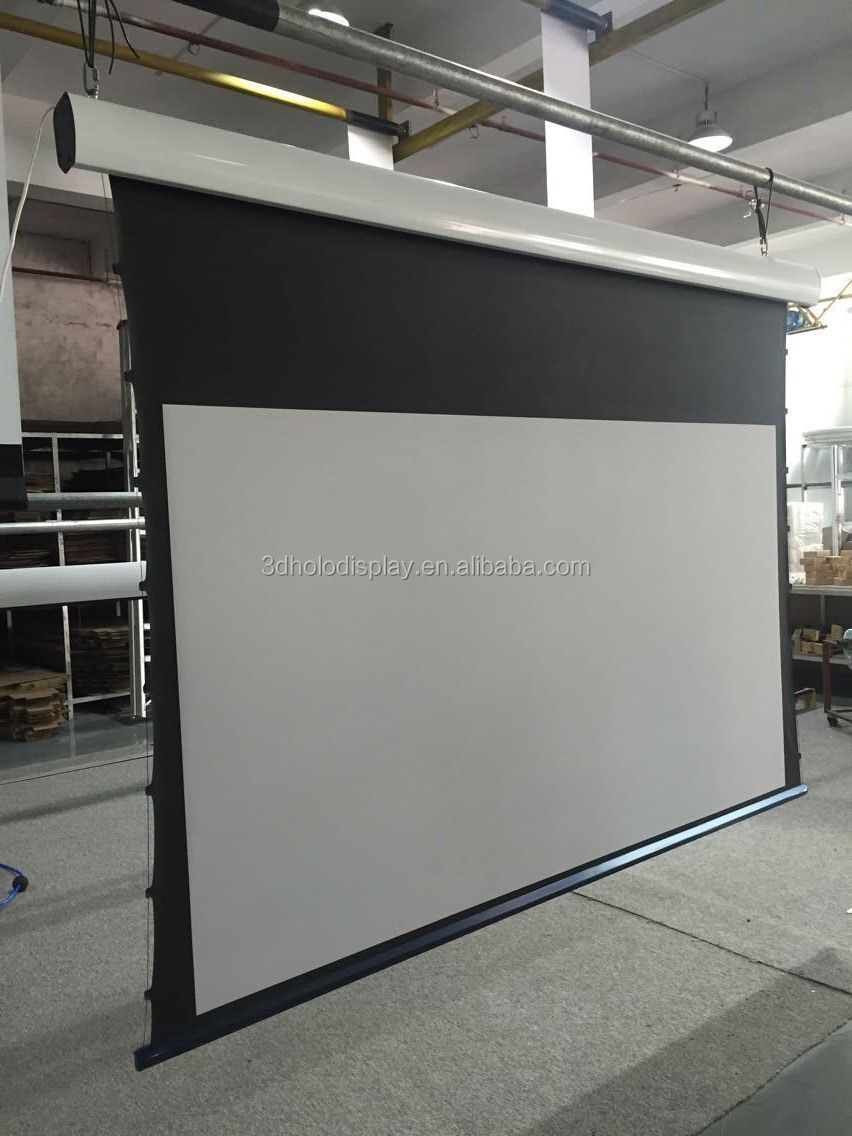 Ceiling Mount Electric Tensioned Projection Screen Motorized Tab
