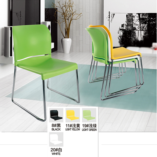 Cheap restaurant plastic chairs with metal legs, white plastic chair stackable