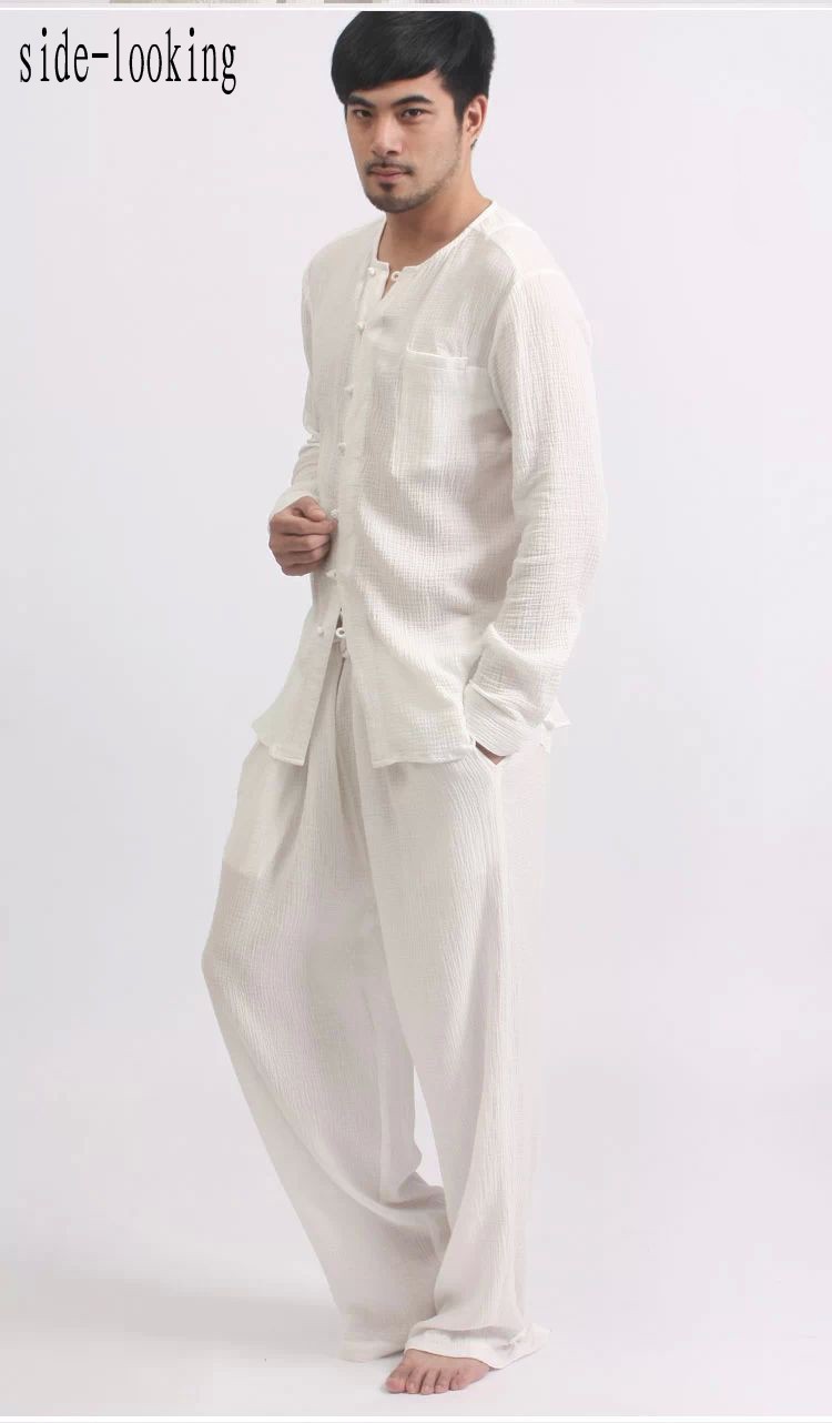 The new loose white clothes meditation new yoga clothes men suit