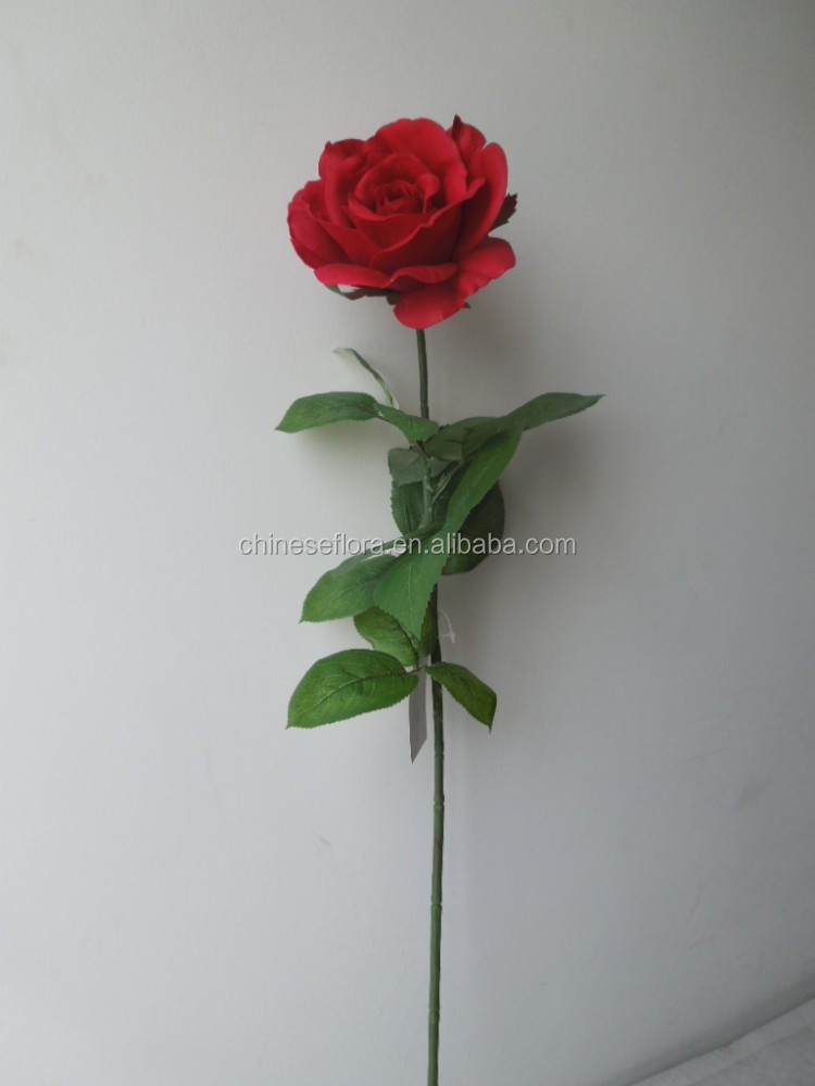 artificial single different color rose flower, real touch flower