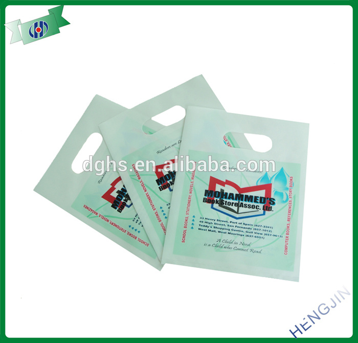corn starch patch handle bag/ die cut bags