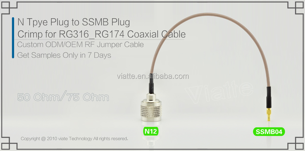 N型プラグ/へssmbオスプラグ/rg316_rg17オス圧着用同軸ケーブルのコネクター仕入れ・メーカー・工場
