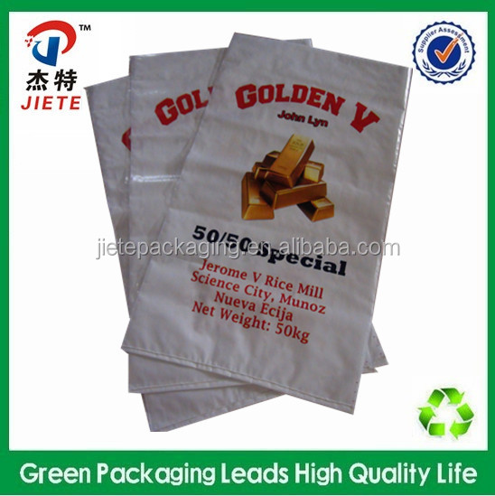 50kg bag of rice , white pp woven rice bag