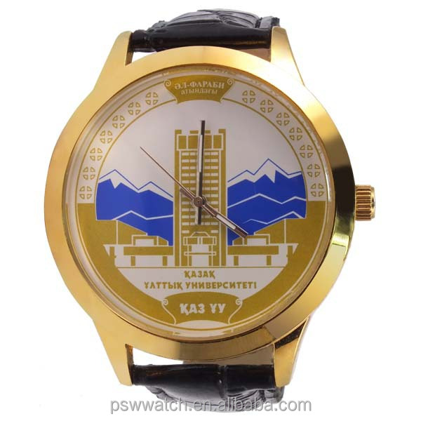 Arabic numbers polished crocodile man leather watches genuine leather watch