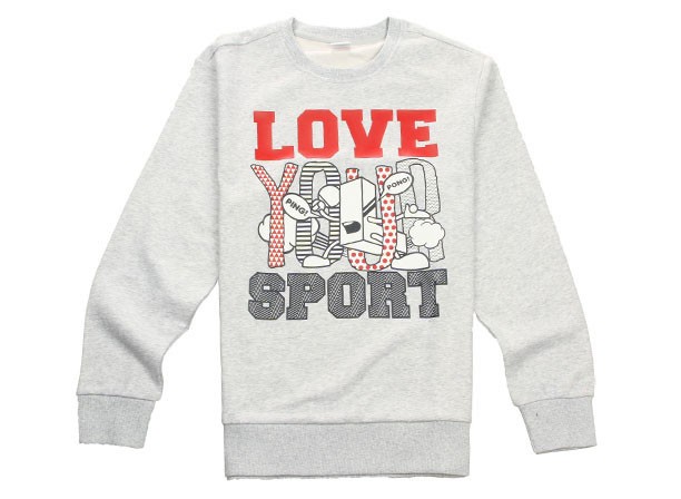 Oem印刷グレー綿フレンチテリー長袖プルオーバークルーネックスウェットシャツ男性卸売仕入れ・メーカー・工場