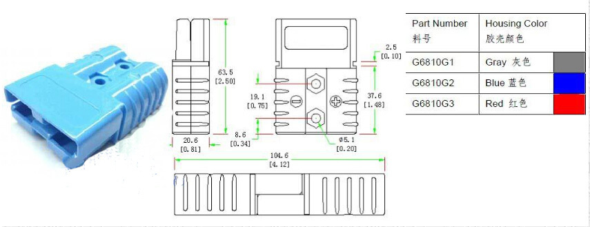 50a/175a/350a600vアンダーソンアンダーソン電源コネクター2ピンコネクタワイヤコネクタ仕入れ・メーカー・工場