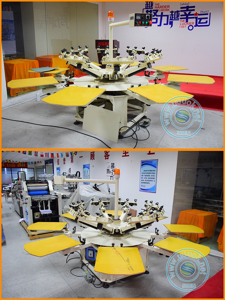 Automatic roll to roll 8 color t-shirt cylinder digital silk semi auto screen printing machine