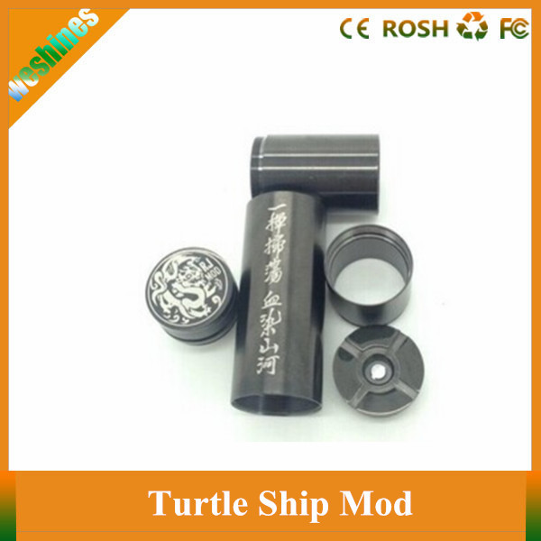 Hottest ecig mechanical mod turtle ship v2 mod, turtle ship mod clone v2 SS for 18350/18500/18650 batteries