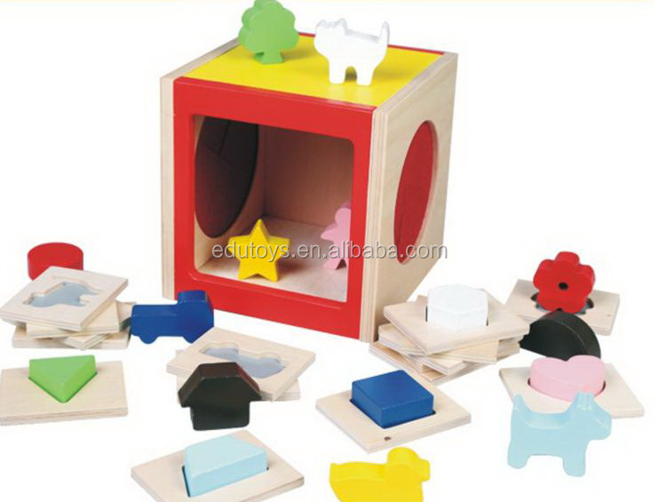 新しい2014年木製ブロックハウス、 人気のある木製の形のおもちゃ、 熱い販売の形状家のおもちゃ問屋・仕入れ・卸・卸売り