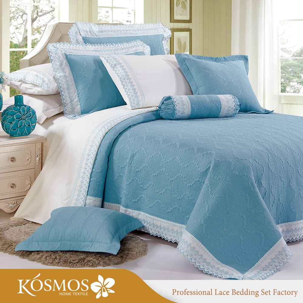 Kosmos Bedding Polycotton Embroidery Lace Quilted Bedcover Turkish