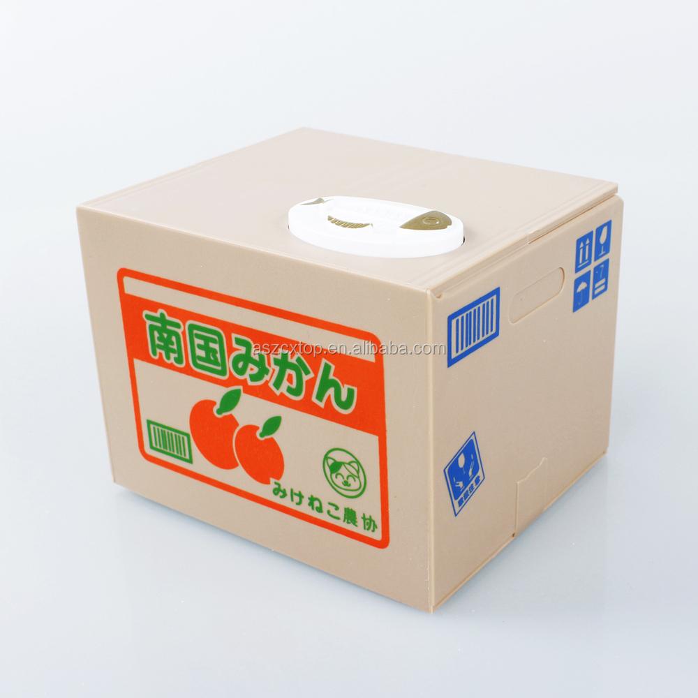 電子2015熱い販売のプラスチック製の貯金箱銀行コインの猫を盗む仕入れ・メーカー・工場