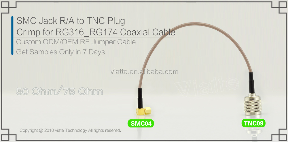 Smcプラグ/maler/aにtncプラグ/rg316_rg174オス圧着用同軸ケーブルのコネクター仕入れ・メーカー・工場