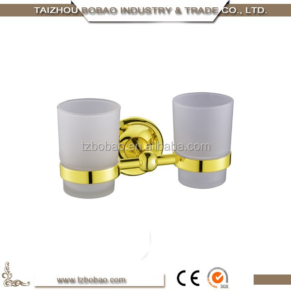 6908G gold double tumbler holder