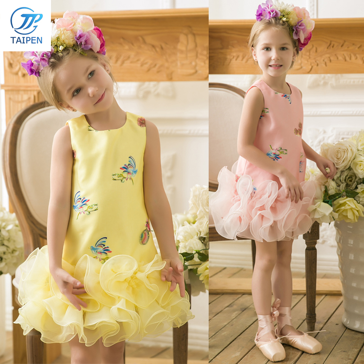 綿100％愛らしい子供たちのノースリーブのドレス夏の子供の女の子の花のドレス仕入れ・メーカー・工場