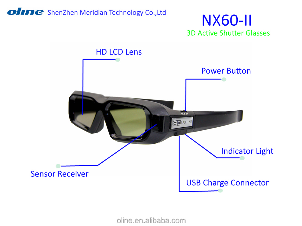 アリババチャイナサプライヤーnx60-iiキノリンメガネブルートゥースステレオスコピック3dメガネ高品質で仕入れ・メーカー・工場